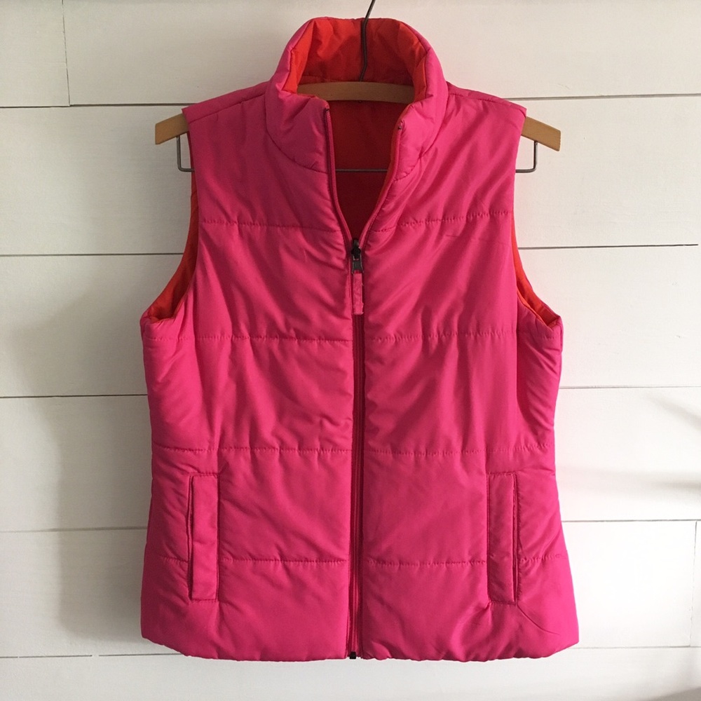 Merona Reversible Pink/Orange Puffer Vest Size Small